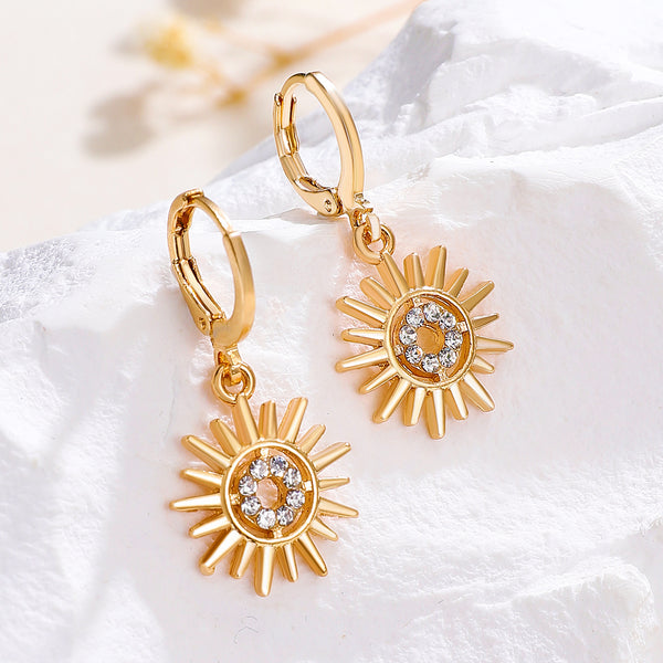 Sunflower Earrings Necklace Jewelry Suit Women